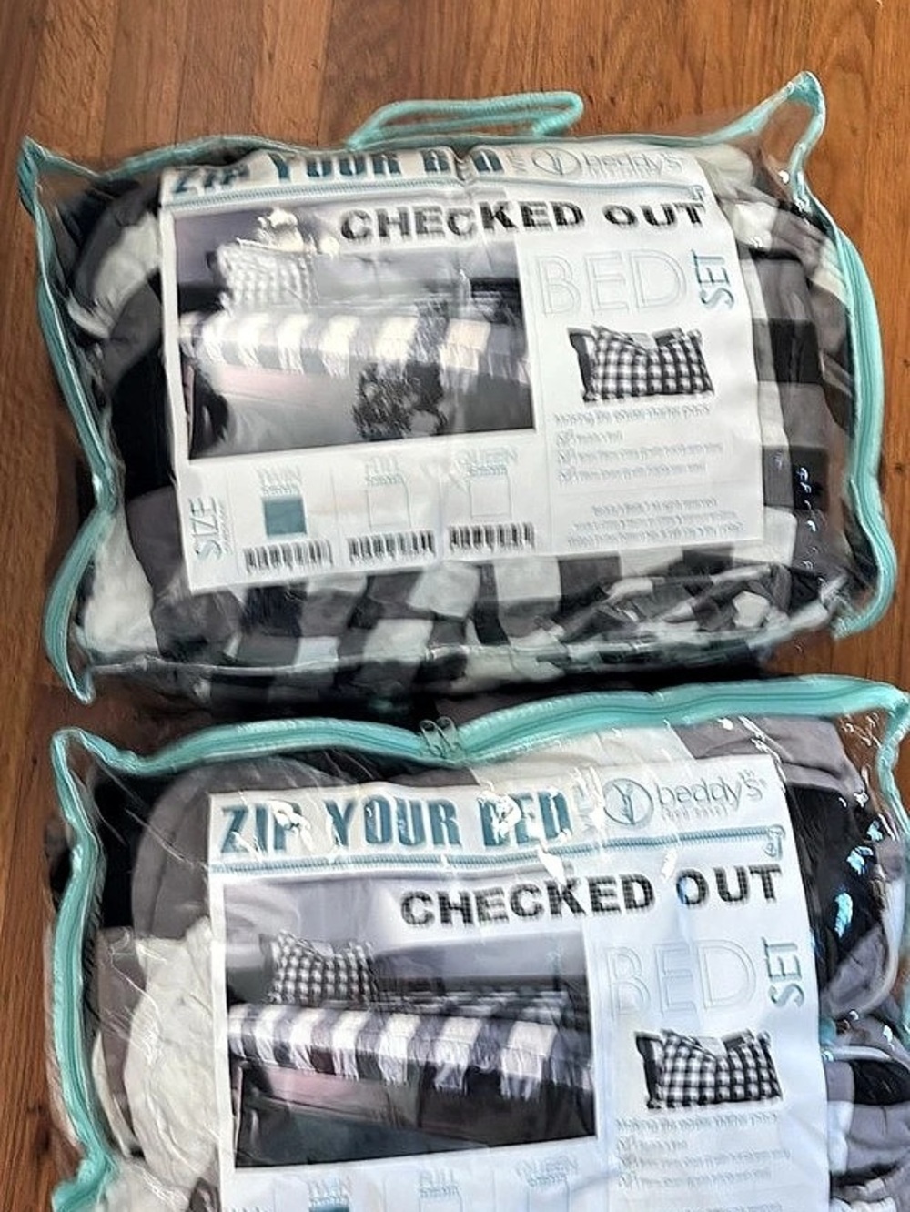 Beddy's Checked Out Black & White Checkered Bedding Set.